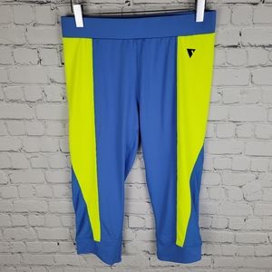 YAS | colour block run cycling zip pocket crop athletic leggings
